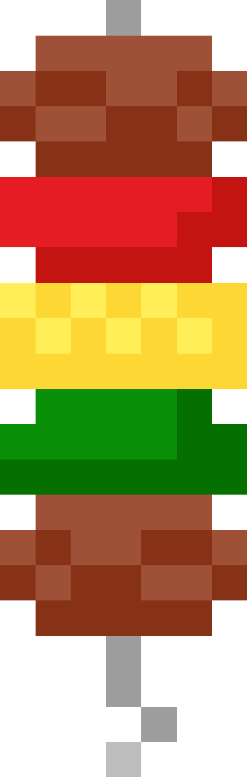 BBQの串焼き（パプリカ/とうもろこし/ピーマン）