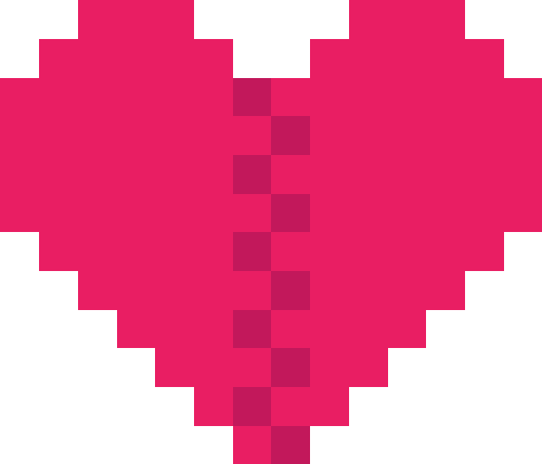 ハートマーク（ヒビあり）【ピンク01】