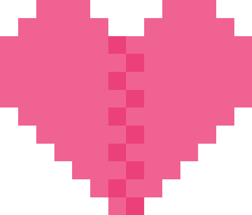 ハートマーク（ヒビあり）【ピンク02】