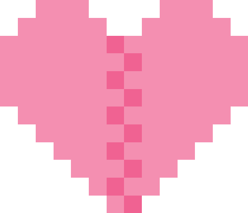 ハートマーク（ヒビあり）【ピンク03】